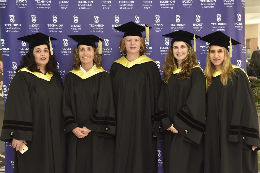 Picture of five new PhD graduates from the Faculty of Education in Science and Technology