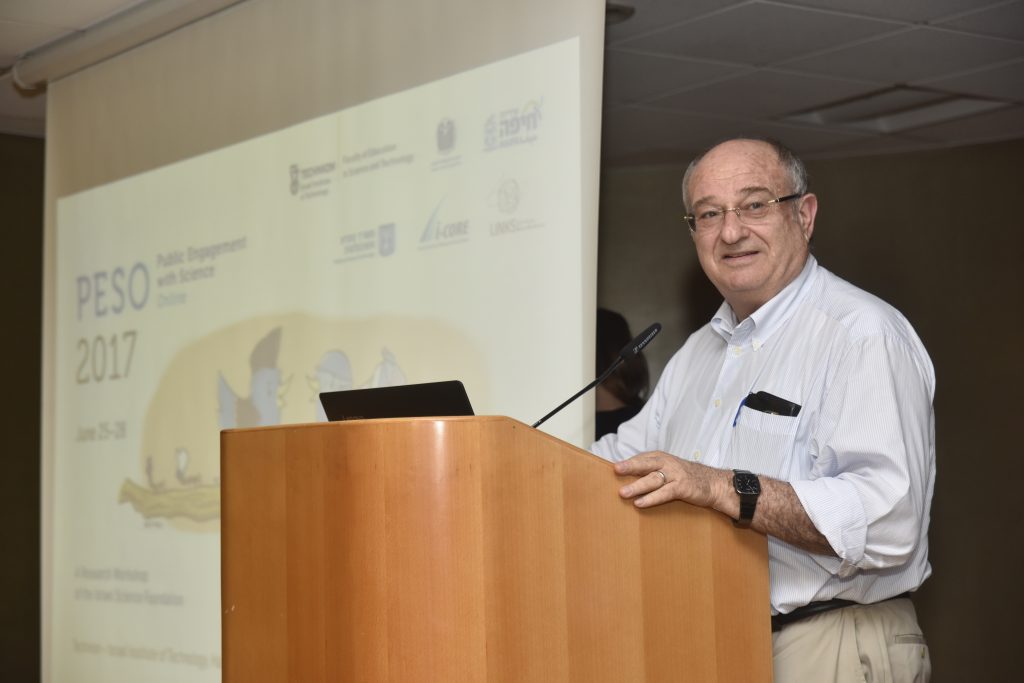Peretz Lavie behind lectern